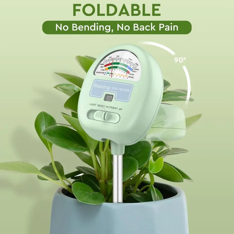 4-in-1 Soil Moisture Meter & pH Tester for Gardens