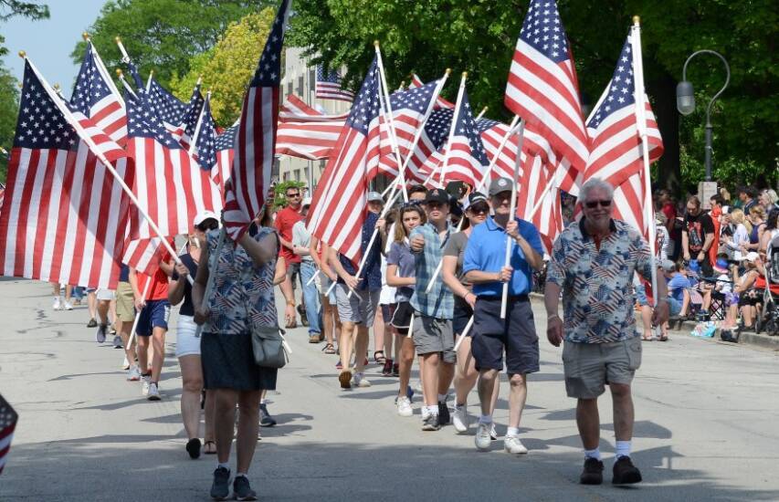 People Attending a Local Memorial Day Parade
