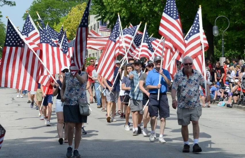 People Attending a Local Memorial Day Parade