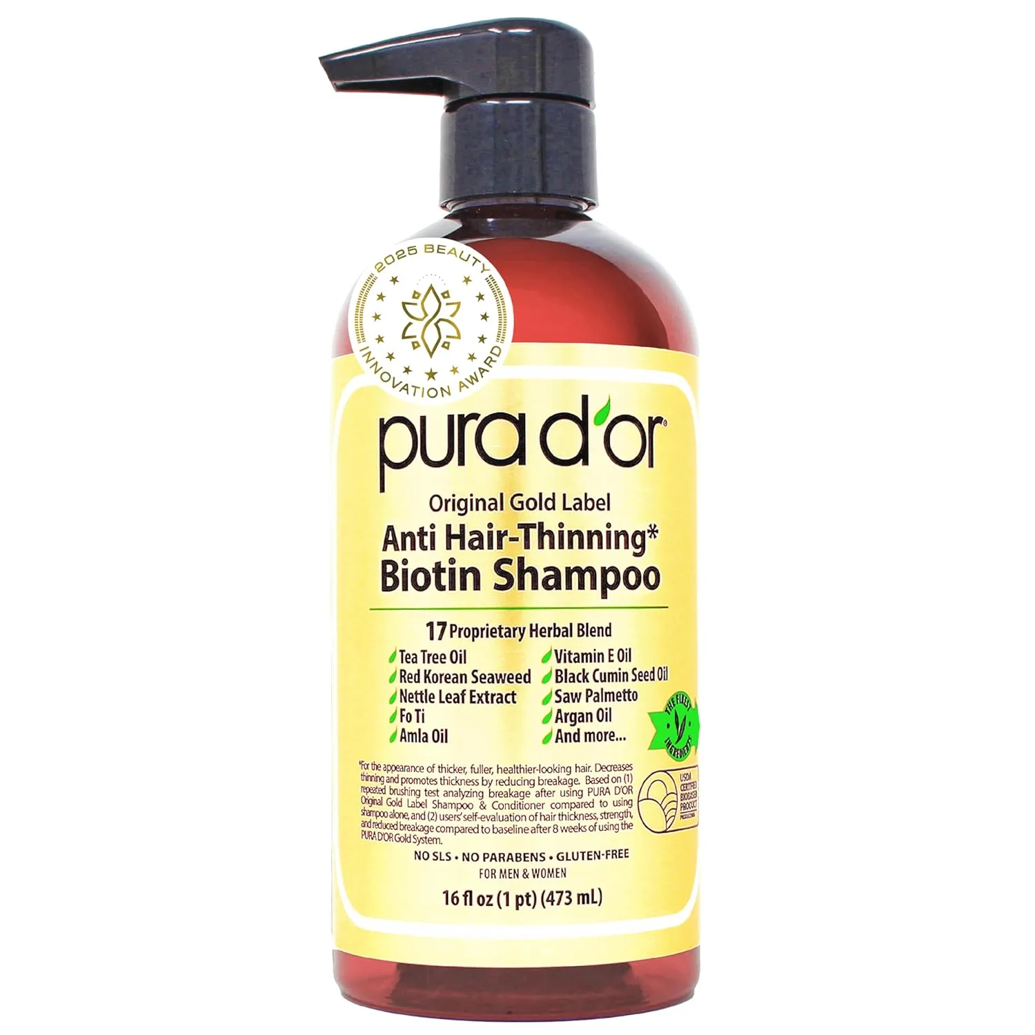 PURA D’OR Original Gold Label Anti‑Hair Thinning Shampoo