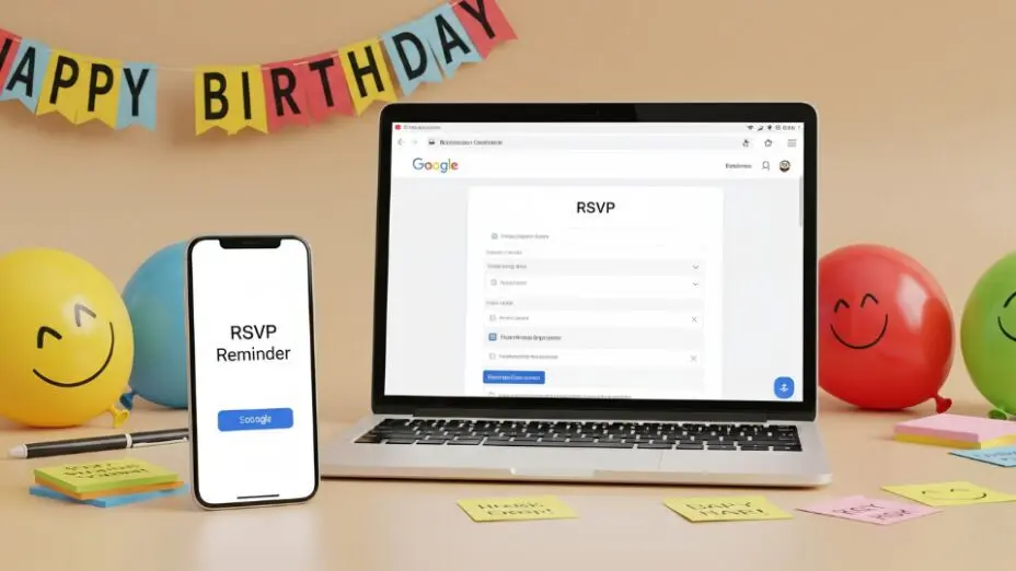 RSVP etiquette for children’s parties with phone message and digital Google RSVP form setup