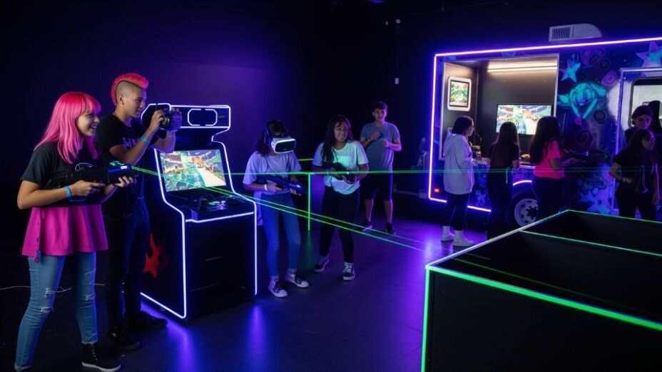 Teen birthday entertainment in San Jose with VR games, game truck, and laser tag – top birthday ideas for teenagers in the Bay Area.