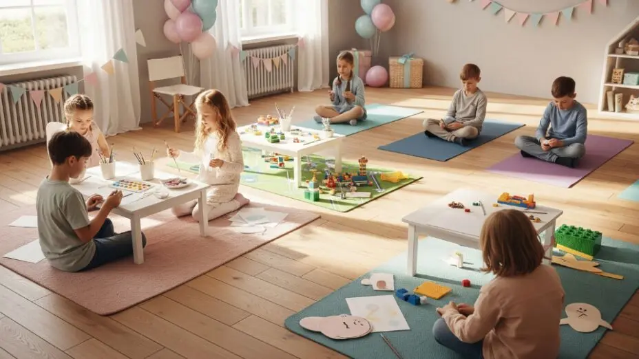 Creative and quiet birthday activities for shy kids in San Francisco, including arts & crafts, STEM play, and kids' yoga.