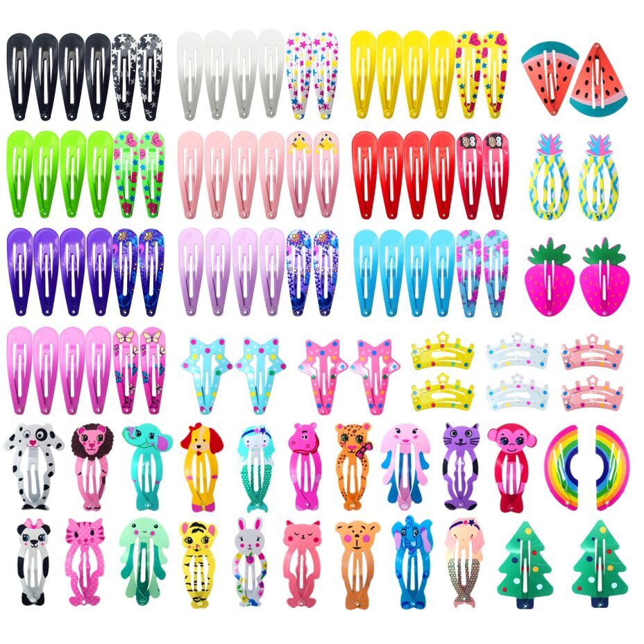 Funtopia 100 Pcs No Slip Metal Snap Hair Clips