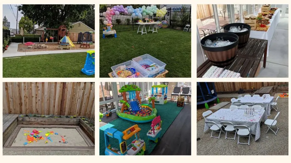 Outdoor Playground with Sunroom for Birthday Parties