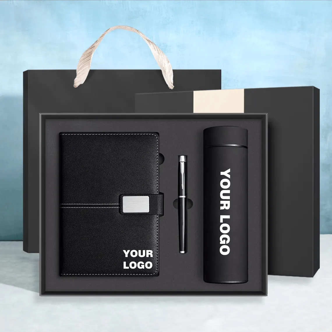 Best Custom Logo Notebook + Tumbler Christmas Gift Set