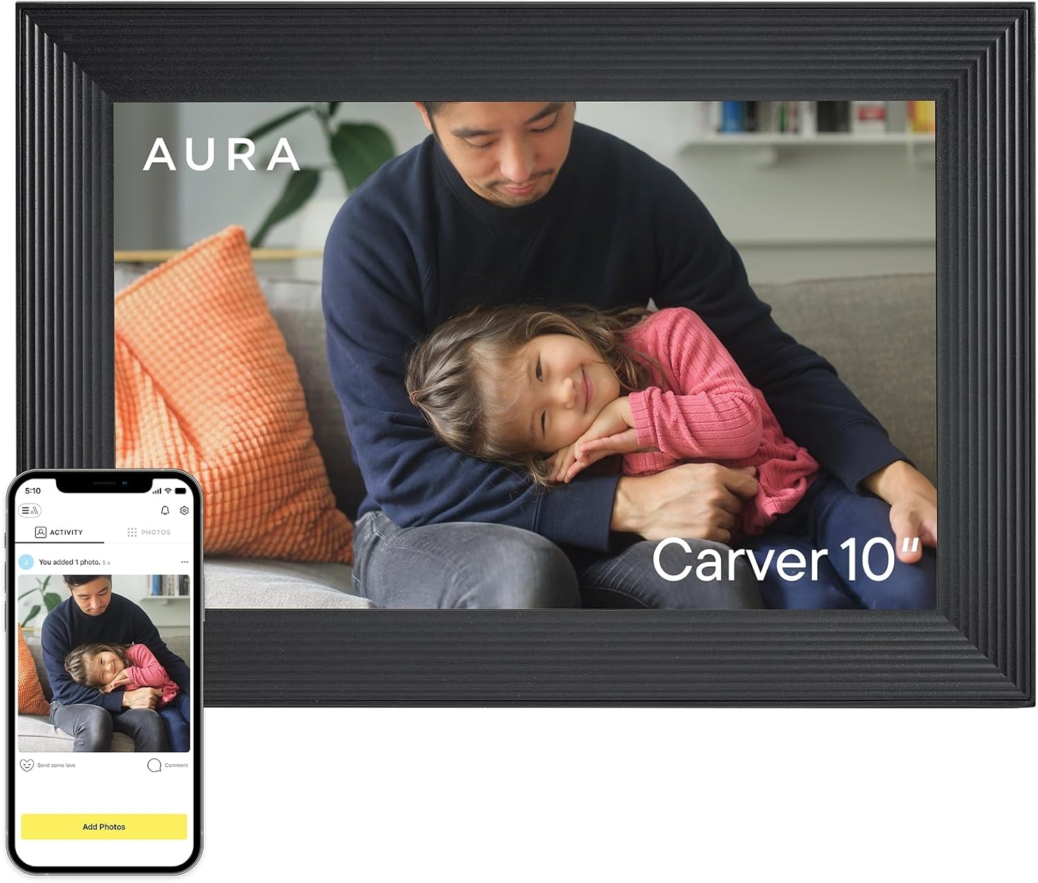 Aura Carver HD WiFi Digital Picture Frame, 10.1