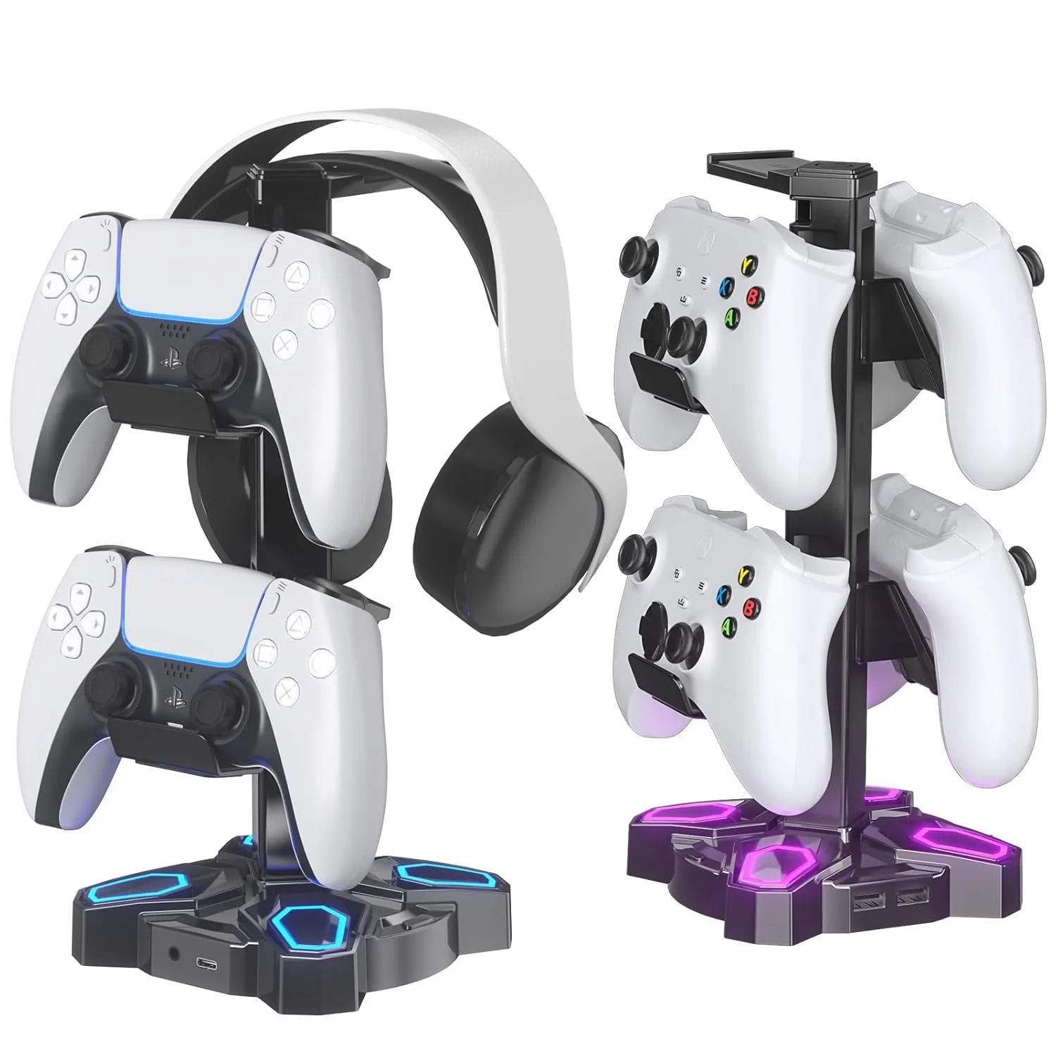 KDD Gaming Headphones Stand, Rotatable Headset Stand with Light Modes