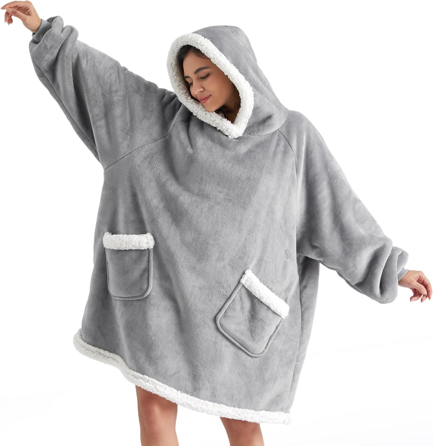 Bedsure Blanket Hoodie, Wearable Blanket
