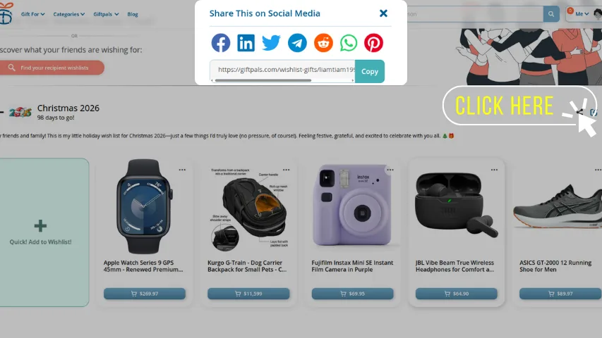 Step 4: Your Wish List Is Ready — Now Share It with Friends & Family
