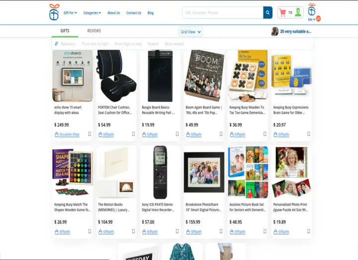 Gifts ideas for the Elderly and People with Alzheimer's in Giftpals