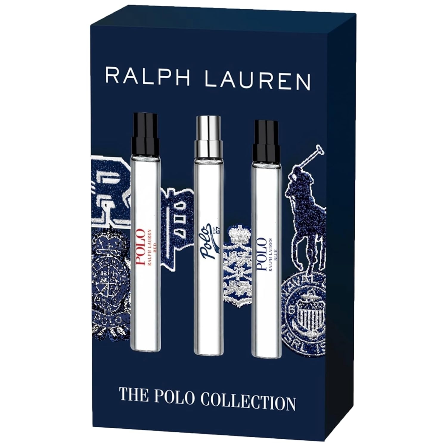 Ralph Lauren “World of Polo” Discovery Set (Polo Red, Polo Blue, Polo 67) – 3 × 0.3 oz EDT.