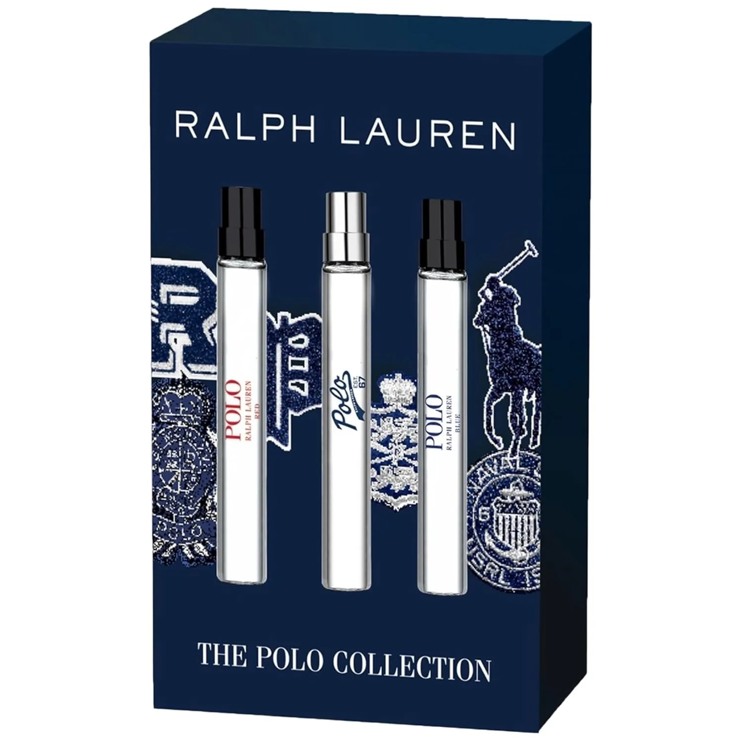 Ralph Lauren “World of Polo” Discovery Set (Polo Red, Polo Blue, Polo 67) – 3 × 0.3 oz EDT.