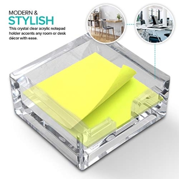 Modern Acrylic Notepad Holder for Desk Organization