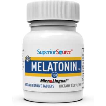 Superior Source Melatonin 1 mg, Under The Tongue Quick Dissolve Micro Tablets, 100 Ct, with Chamomile, Natural Sleep Support, for Adults, Non-GMO