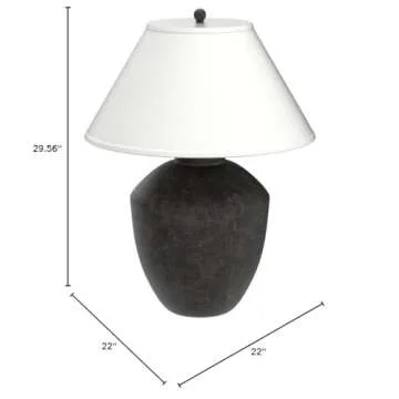 Pacific Coast Lighting 64V99 Massa Black Terracota 1-Light 150W Table Lamp,Resin