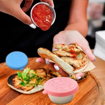 6 Pack Leakproof Stainless Steel Sauce Containers