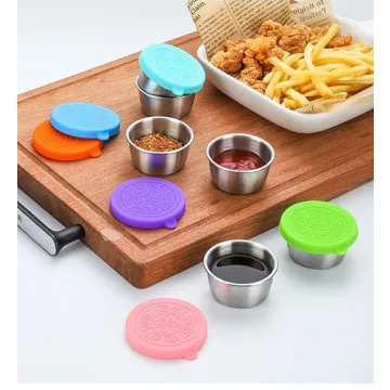 6 Pack Leakproof Stainless Steel Sauce Containers