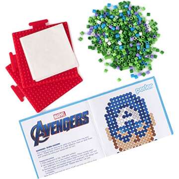 Perler Beads Marvel Avengers Pattern and Fuse Bead Kit, 2004Pc, 4 Patterns