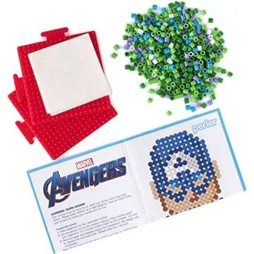 Perler Beads Marvel Avengers Pattern and Fuse Bead Kit, 2004Pc, 4 Patterns