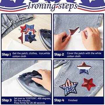Patriotic Sequin Star Patches for DIY Crafts and Style