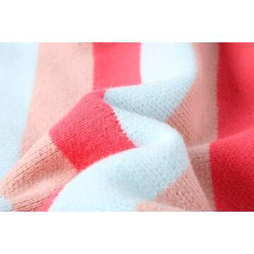 JASCLS Winter Long Sleeve Cable Knitted Color Block Boho Sweater Cardigans Chunky Sweater Cardigans for Women Rose Pink