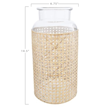 Elegant Bloomingville Glass Vase with Cane Sleeve