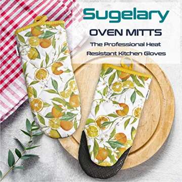 Sugelary Oven Mitts - Stylish Heat Resistant Kitchen Gloves