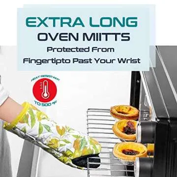 Sugelary Oven Mitts - Stylish Heat Resistant Kitchen Gloves