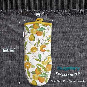 Sugelary Oven Mitts - Stylish Heat Resistant Kitchen Gloves