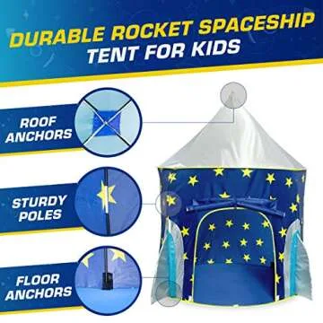 Rocket Spaceship Kids Tent - Indoor Playhouse for Fun