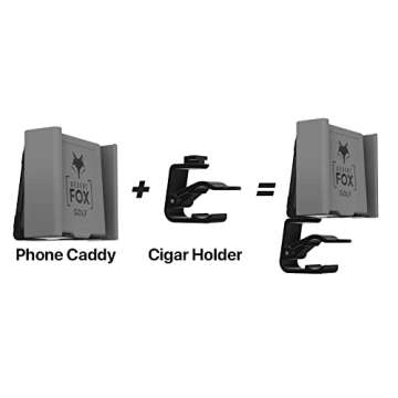 Phone Caddy + Cigar Holder - The Best Phone and Cigar Holder for Golf - Fits All Popular Smart Phones Cigars (Orange)