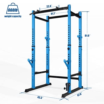 Bongkim Adjustable Power Rack for Home Gym, 660lbs