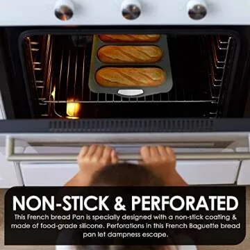 EDN French Bread Baking Pan - Nonstick & Perforated Design