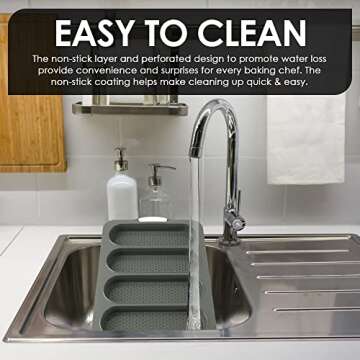 EDN French Bread Baking Pan - Nonstick & Perforated Design