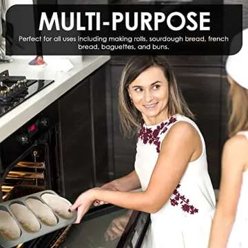 EDN French Bread Baking Pan - Nonstick & Perforated Design