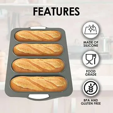 EDN French Bread Baking Pan - Nonstick & Perforated Design