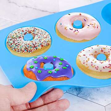 PaWuKi Silicone Donut Pan - Non-Stick Mold for Perfect Baking