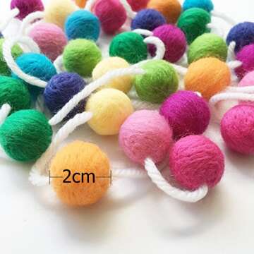 Colorful 9.8 Feet Felt Ball Garland for Every Occasion