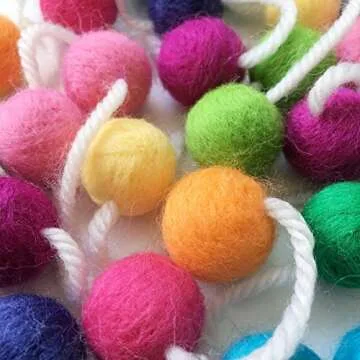 Colorful 9.8 Feet Felt Ball Garland for Every Occasion