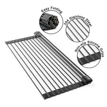 Lauliven Roll Up Dish Drying Rack, Versatile Kitchen Tool