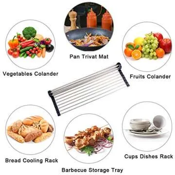 Lauliven Roll Up Dish Drying Rack, Versatile Kitchen Tool
