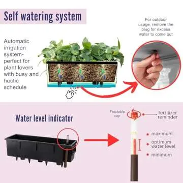 LaLaGreen Outdoor Rail Planter - 20 Inch Railing Planters