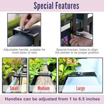 LaLaGreen Outdoor Rail Planter - 20 Inch Railing Planters