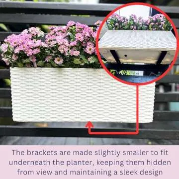 LaLaGreen Outdoor Rail Planter - 20 Inch Railing Planters