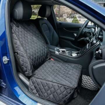 PETICON Waterproof Front Seat Car Cover 2 Pack, Full Protection Dog Car Seat Cover with Side Flaps, ...