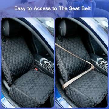 PETICON Waterproof Front Seat Car Cover 2 Pack, Full Protection Dog Car Seat Cover with Side Flaps, Nonslip Scratchproof Captain Chair Seat Cover Fits for Cars, Trucks, SUVs, Jeep, Black