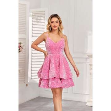 Bolodoo Sequin Short Homecoming Dress for Teens