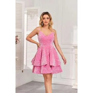 Bolodoo Sequin Short Homecoming Dress for Teens