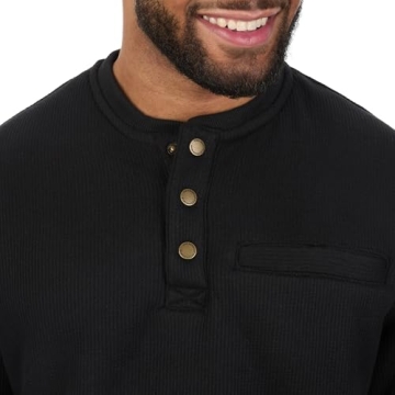 Sherpa Lined Waffle Henley for Men - Ultimate Warmth